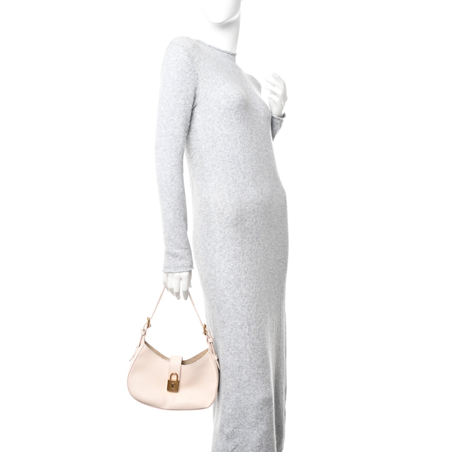 Louis Vuitton Grained Calfskin Low Key Shoulder Bag Limestone Gray 2 of 11