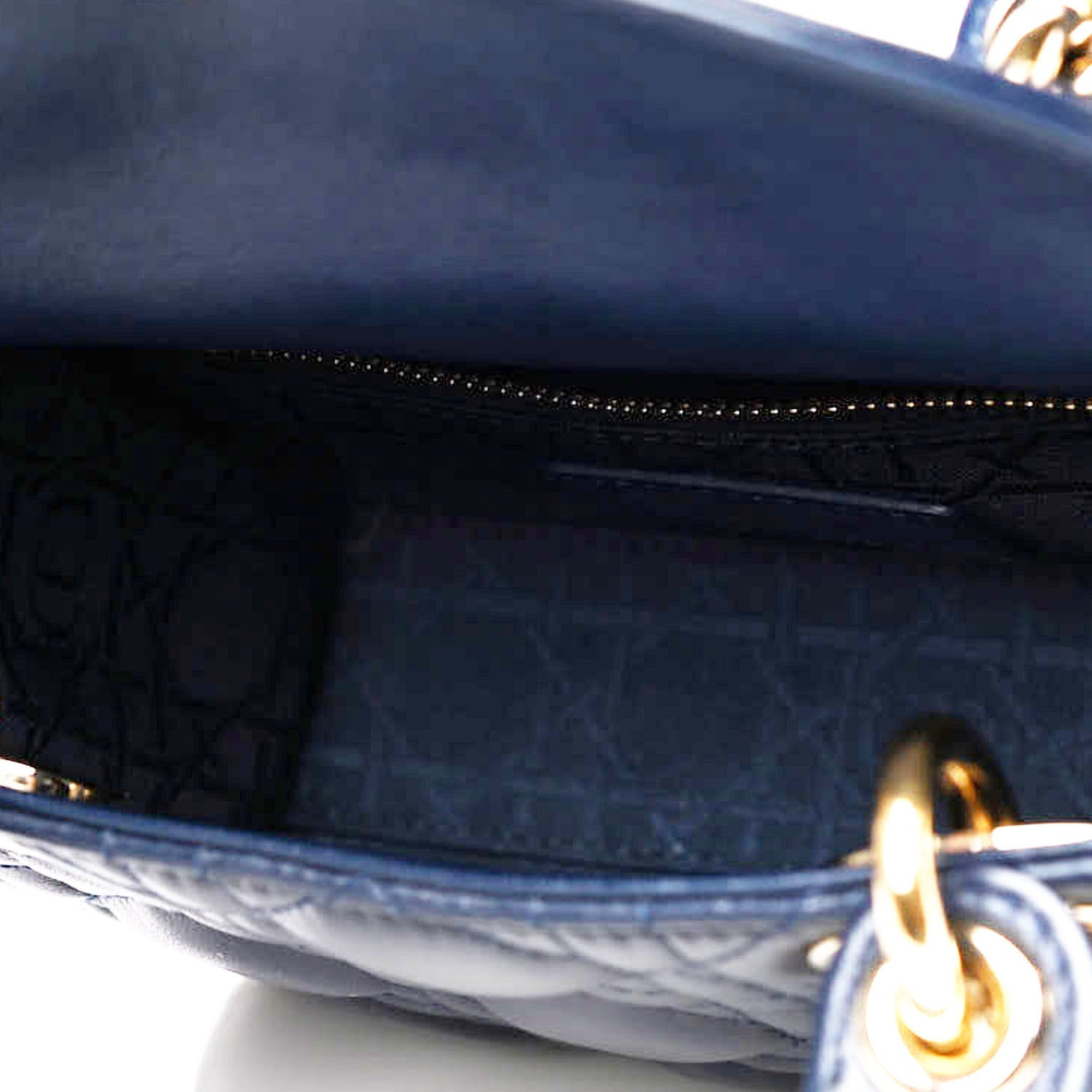 Christian Dior Lambskin Cannage Mini Lady Dior Navy Blue 4 of 10