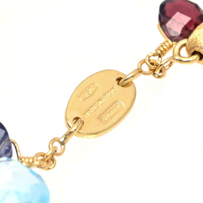 Marco Bicego 18K Yellow Gold Multi Gemstone Blue Topaz Paradise Single Strand Bracelet 4 of 6
