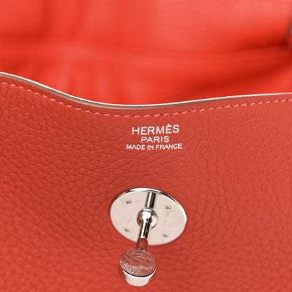 Hermes Taurillon Clemence Verso Lindy 30 Rouge Pivoine Rose Jaipur 6 of 17