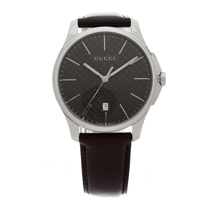 Gucci Stainless Steel Calfskin 40mm G-Timeless Diamante Quartz Watch Brown 1 of 5