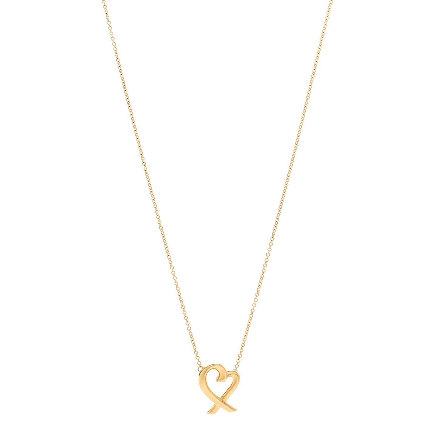 18K Yellow Gold Small Paloma Picasso Loving Heart Pendant Necklace