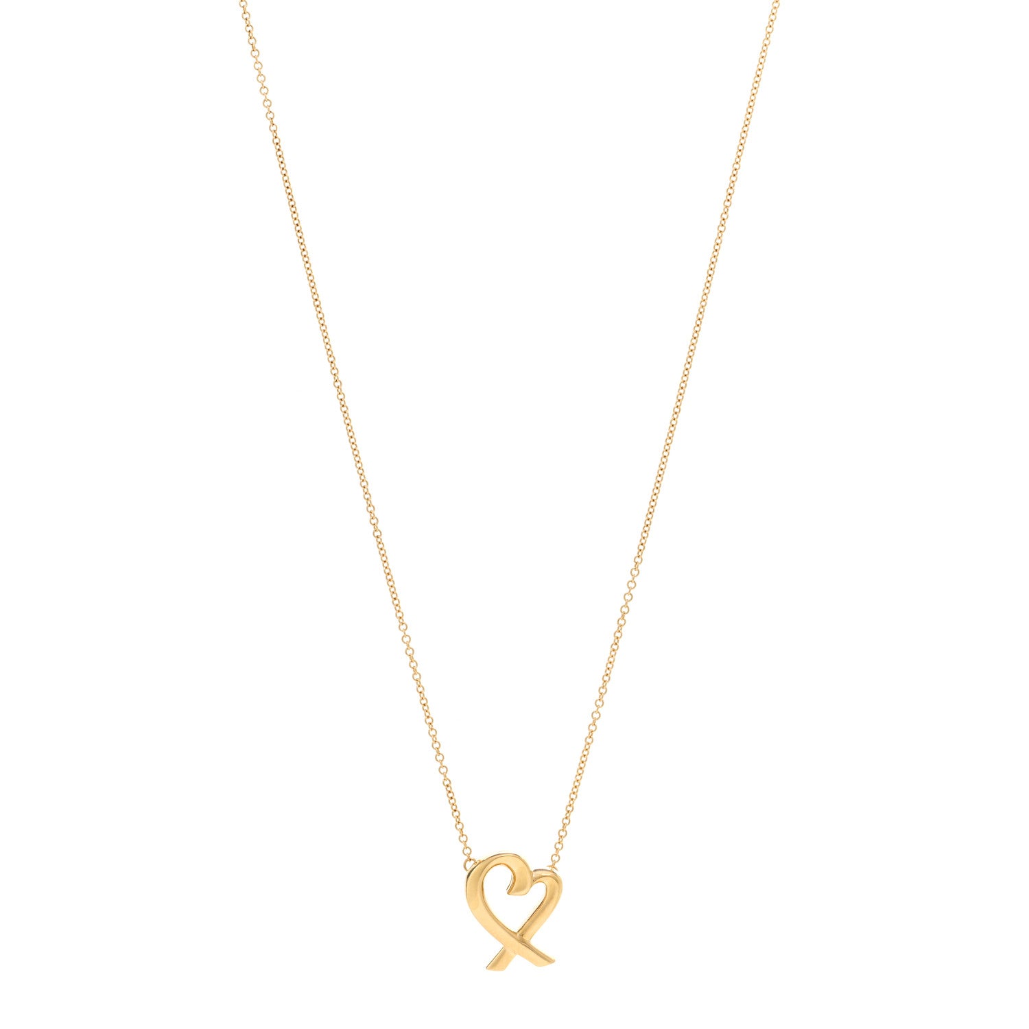 Tiffany 18K Yellow Gold Small Paloma Picasso Loving Heart Pendant Necklace 1 of 4