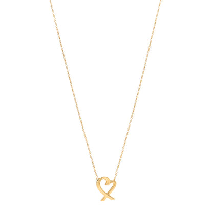 Tiffany 18K Yellow Gold Small Paloma Picasso Loving Heart Pendant Necklace 1 of 4