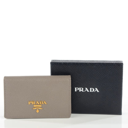 Prada Saffiano Metal Bi-Fold Card Holder Wallet Argilla 6 of 10