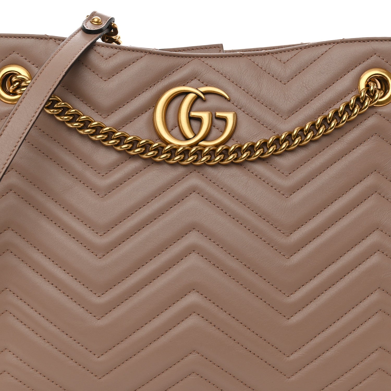 Gucci Calfskin Matelasse Medium GG Marmont Shoulder Tote Bag Porcelain Rose 8 of 10