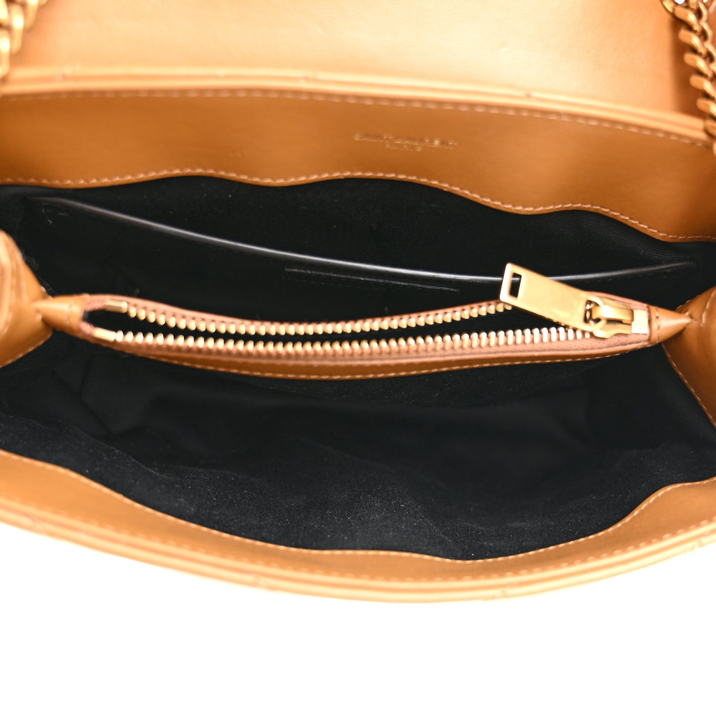 Calfskin Y Quilted Monogram Small Loulou Chain Satchel Dark Natural