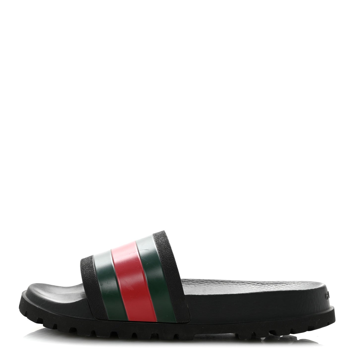 Rubber Web Mens Lug Sole Slide Sandals 11 Black Green Red