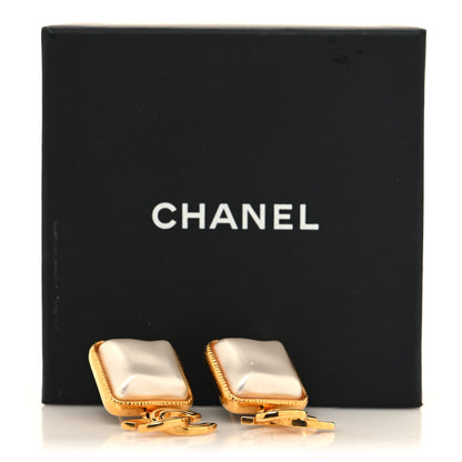 Chanel Metal Pearl Obazine CC Drop Earrings Gold 5 of 5