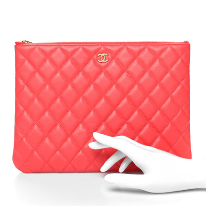 Chanel Lambskin Quilted Medium Cosmetic Case Pink 2 of 11