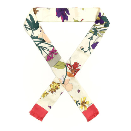 Gucci Silk Twill Flora Neck Bow White Multicolor 1 of 5