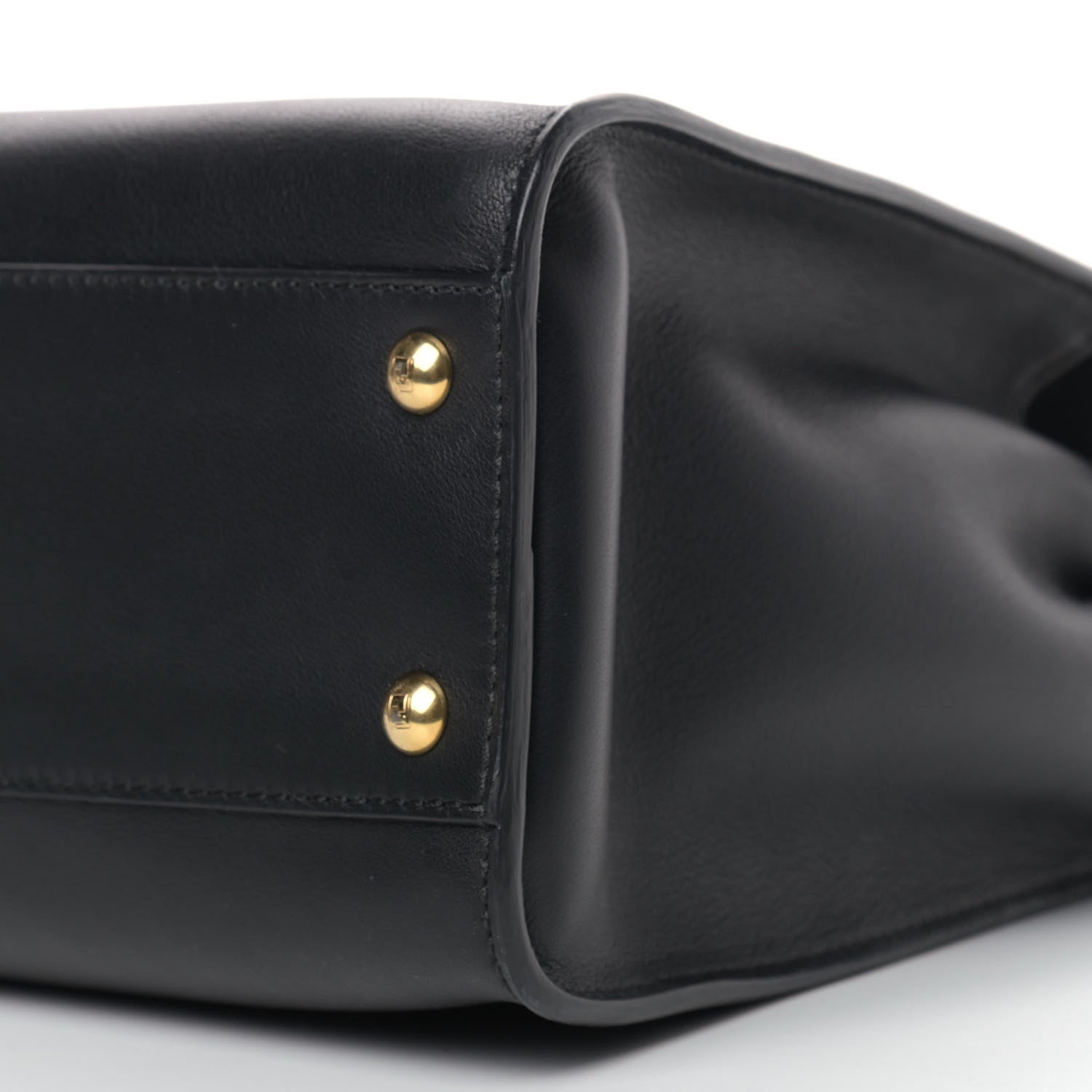 Fendi Vitello Seta Shiny Nappa Medium Peekaboo Iconic Satchel Black 9 of 9