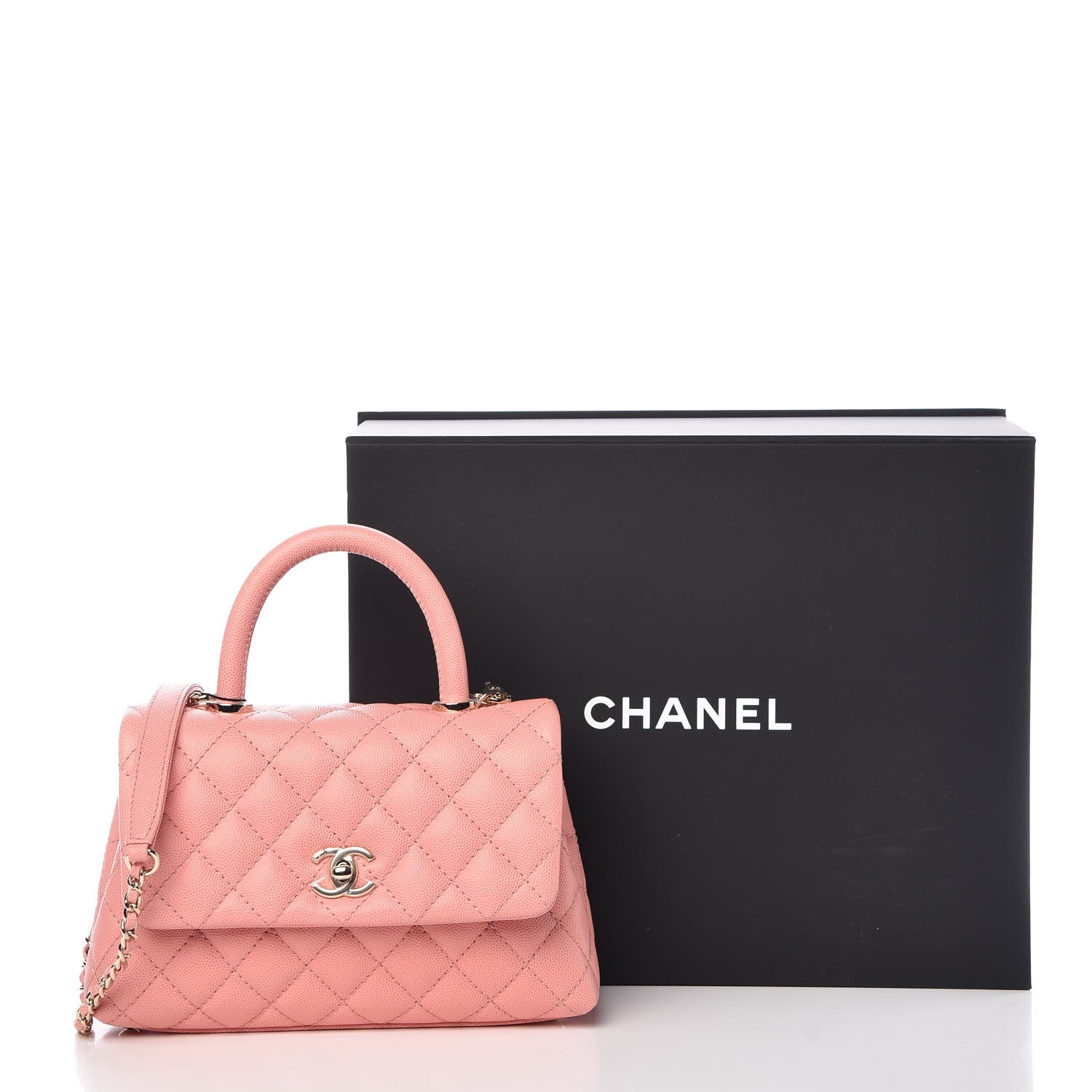 Chanel Caviar Quilted Mini Coco Handle Flap Pink 8 of 8