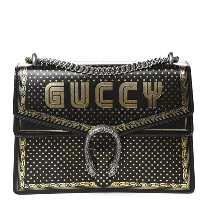 Gucci X SEGA Calfskin GUCCY Stars Medium Dionysus Shoulder Bag Black Gold 1 of 10