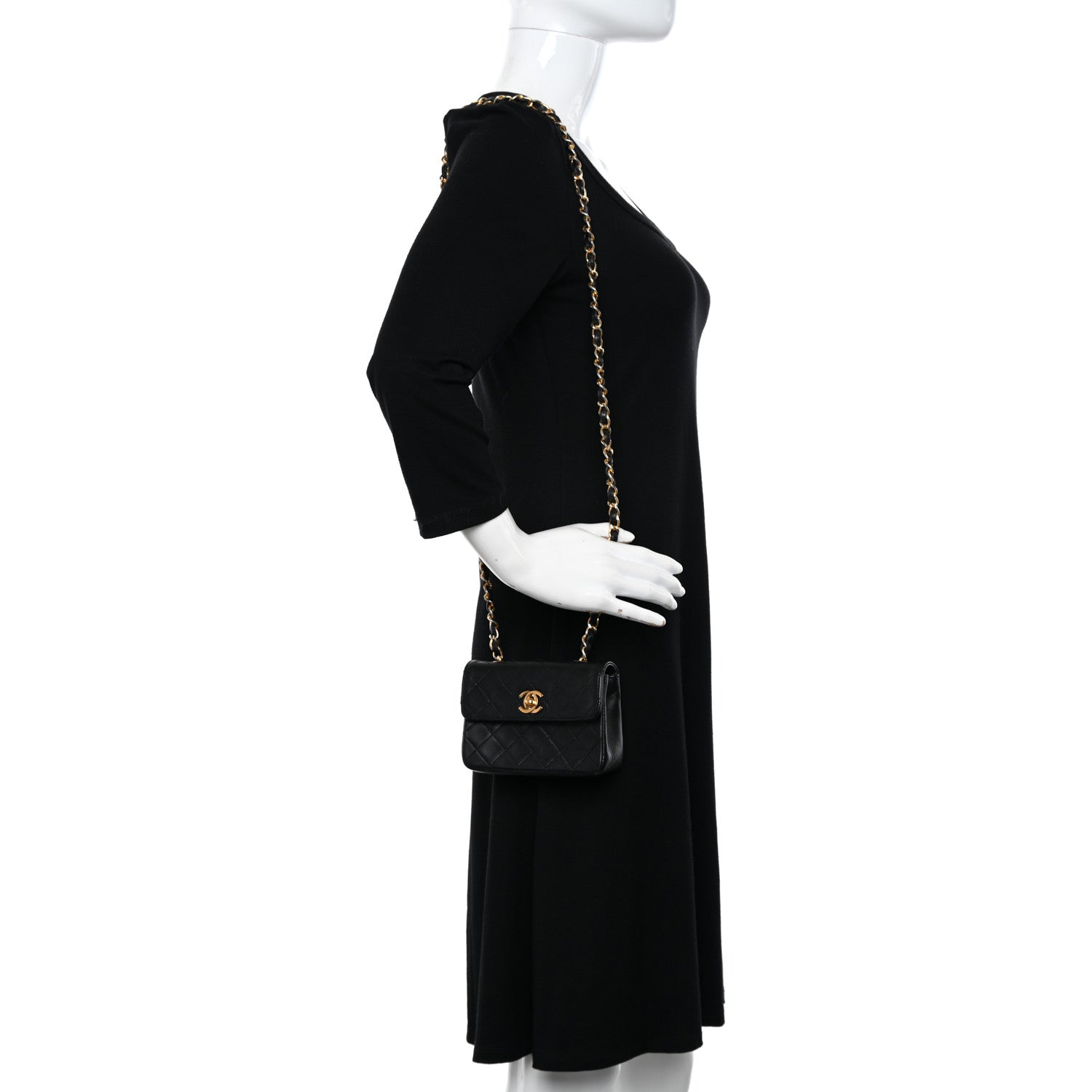 Chanel Lambskin Quilted Extra Mini Flap Black 2 of 12