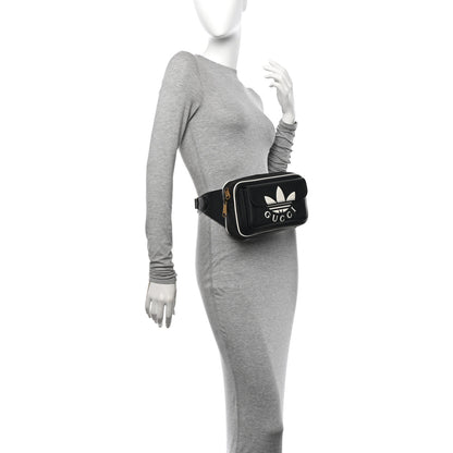 Gucci X ADIDAS Textured Dollar Calfskin Belt Bag Black 2 of 12