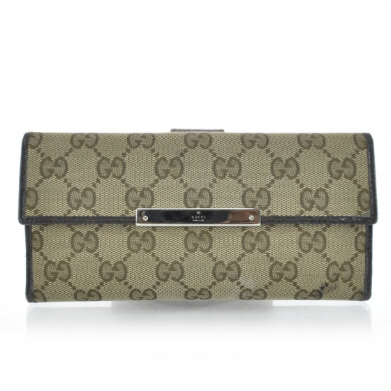 Gucci Monogram Metal Plate Continental Wallet 1 of 8