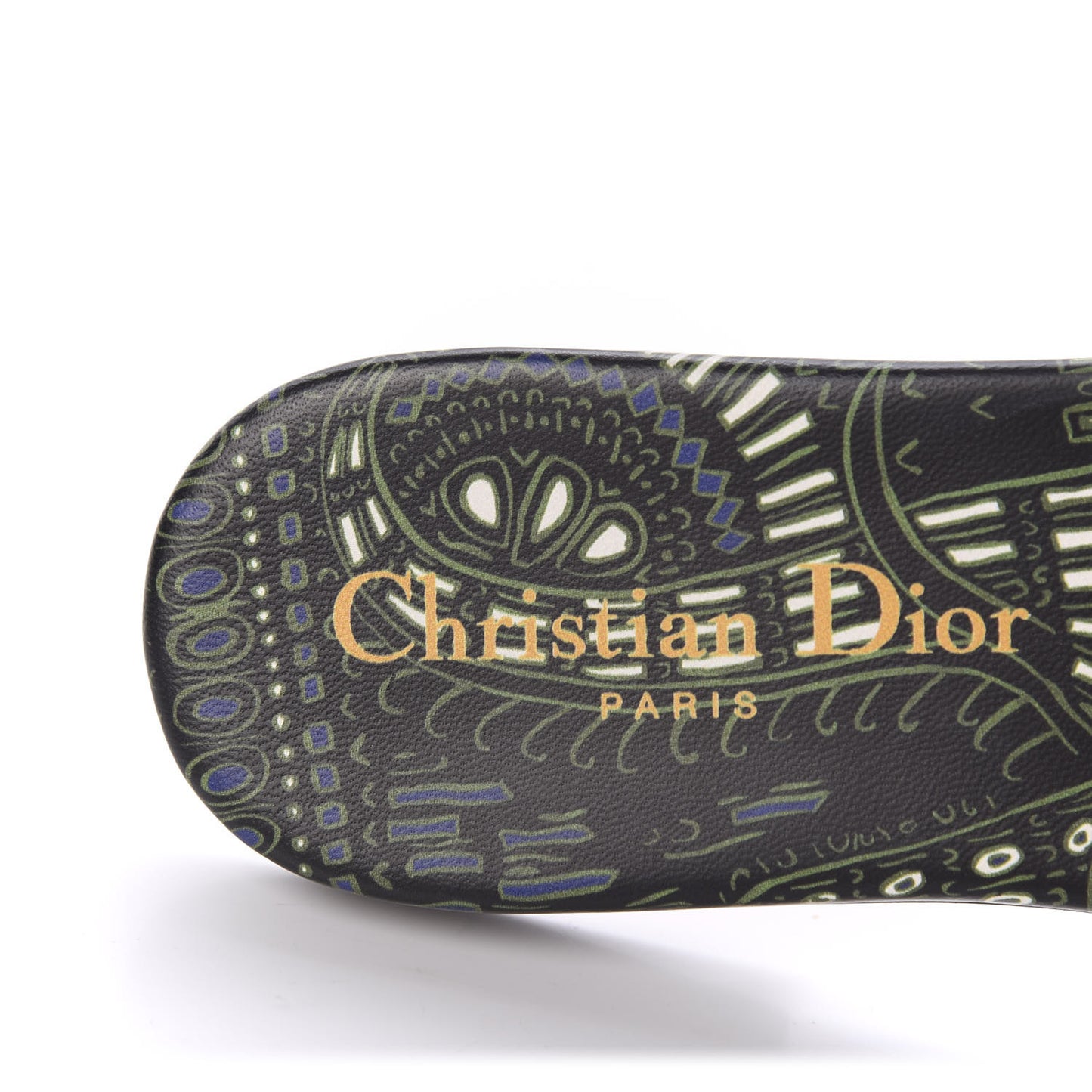 Canvas Embroidered Animals Dway Mules Slide Sandals 35 Green