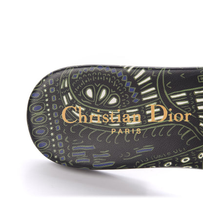 Christian Dior Canvas Embroidered Animals Dway Mules Slide Sandals 35 Green 7 of 9