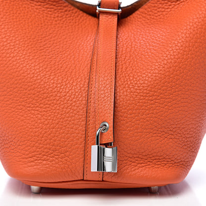 Hermes Taurillon Clemence Picotin Lock 18 PM Orange 10 of 11