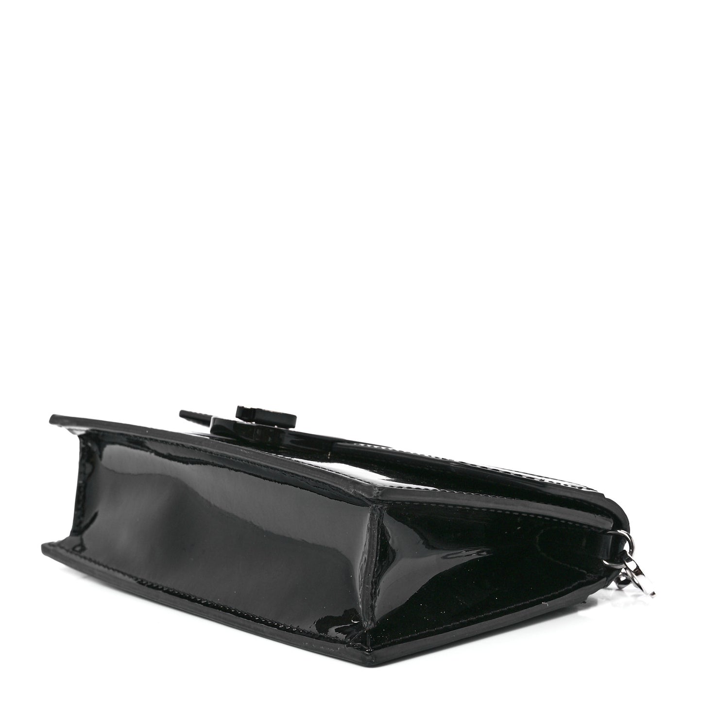 Patent Calfskin Mini Elisa Baguette Black