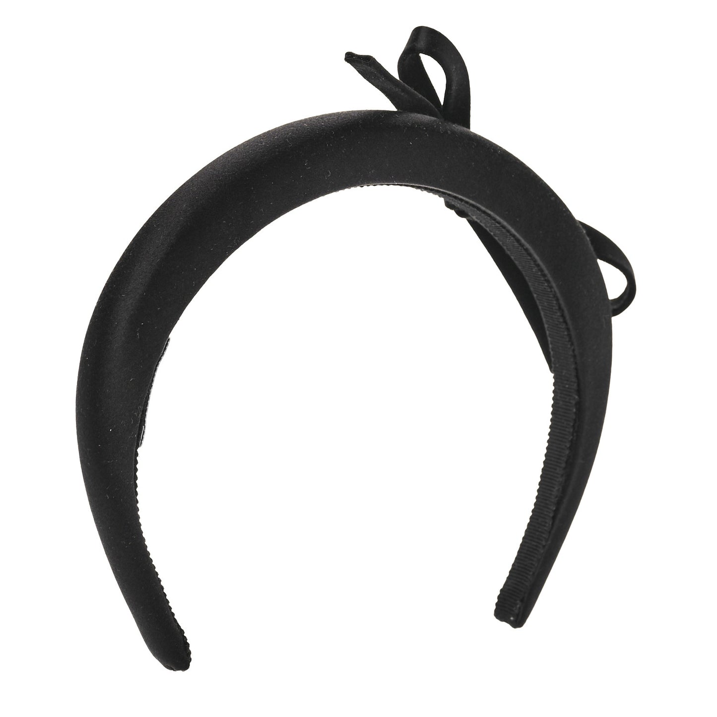 Satin Bow Headband Black
