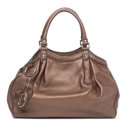 Gucci Metallic Calfskin Medium Sukey Tote Brown 1 of 9