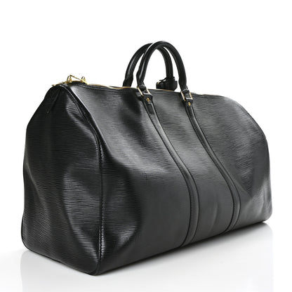Louis Vuitton Epi Keepall 50 Black 3 of 9