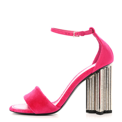 Louis Vuitton Velvet Crystal Silhouette Sandals 36 Pink 1 of 9