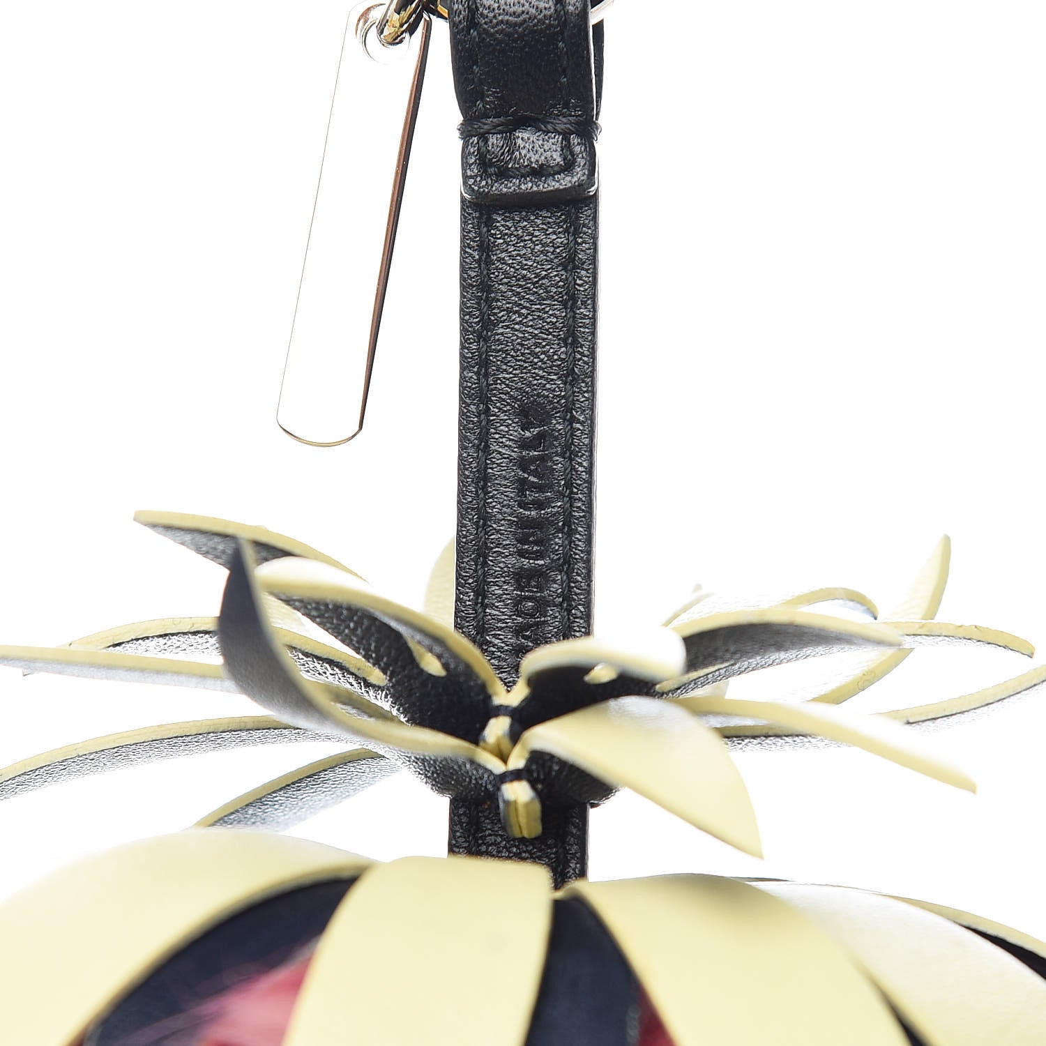 Fendi Fox Rabbit Fur Nappa Pineapple Bag Charm Rosa Scuro Banana Multicolor 4 of 5