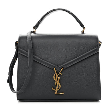 Saint Laurent Grain de Poudre Medium Classic Monogram Cassandra Top Handle Dark Smog 1 of 8