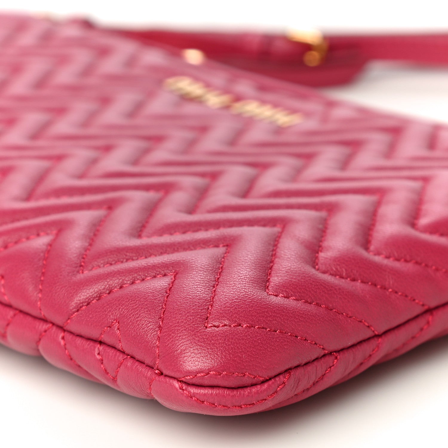 Miu Miu Nappa Matelasse Wristlet Fuxia 10 of 10