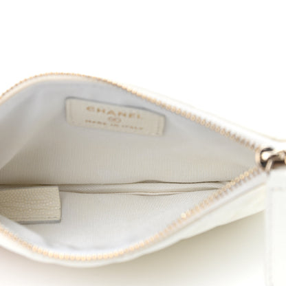 Chanel Caviar Quilted Small Cosmetic Case White 4 of 4