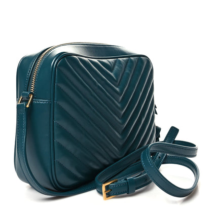 Saint Laurent Calfskin Matelasse Monogram Lou Camera Bag Sea Turquoise 3 of 9