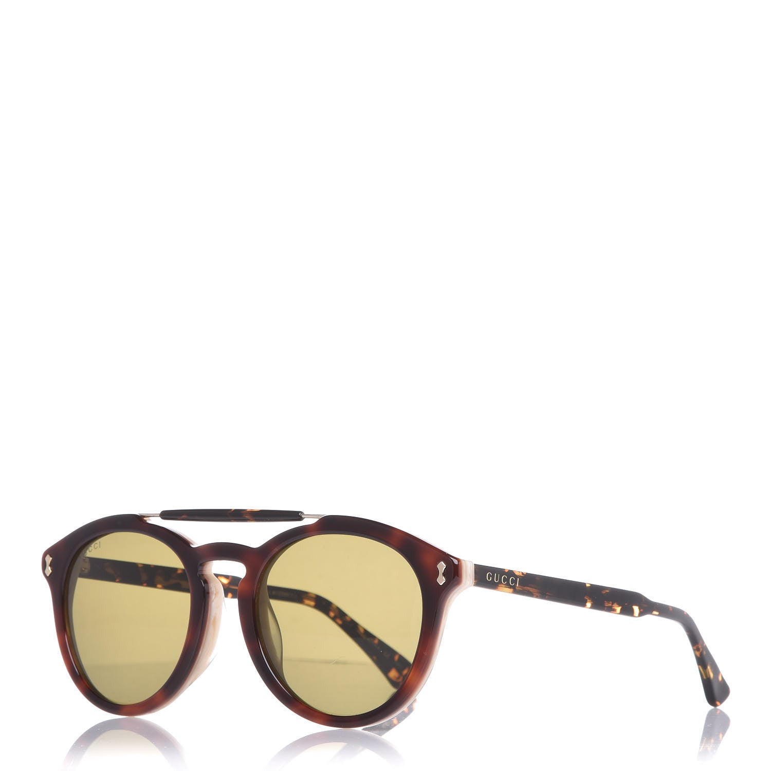 Gucci Round Avana Sunglasses GG0124SA Tortoise 1 of 8