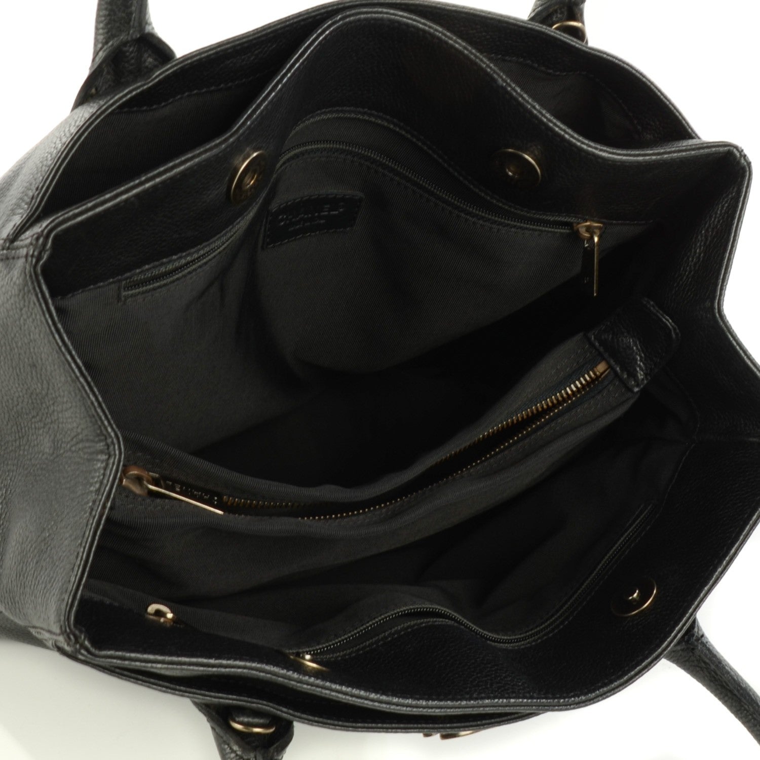 Chanel Calfskin Tall Cerf Tote Black 7 of 7