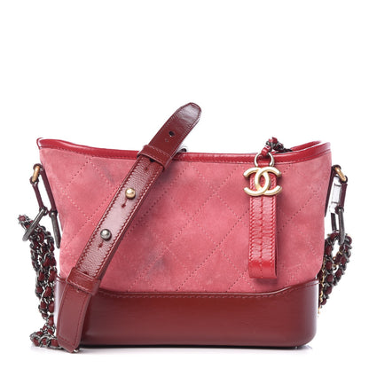 Chanel Suede Quilted Small Gabrielle Hobo Red 1 of 12