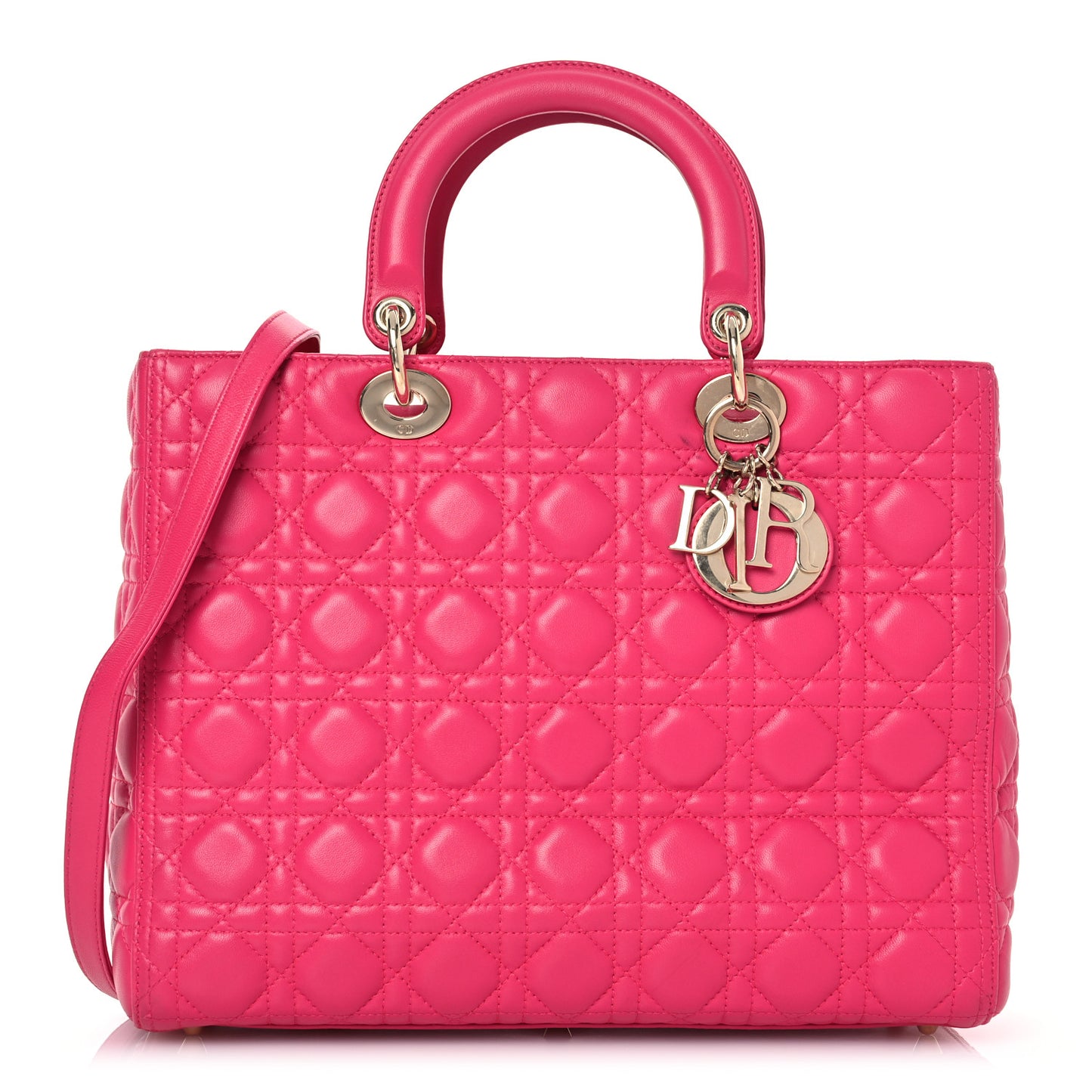 Lambskin Cannage Large Lady Dior Pink