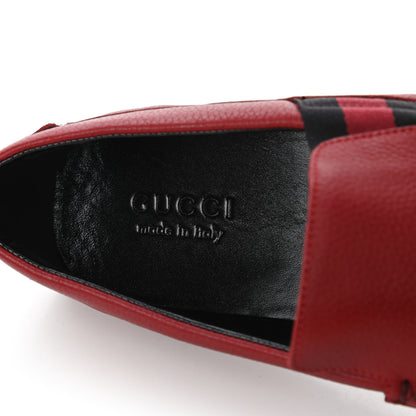 Gucci Calfskin Web Mens Driver Loafers 7 Red 8 of 10