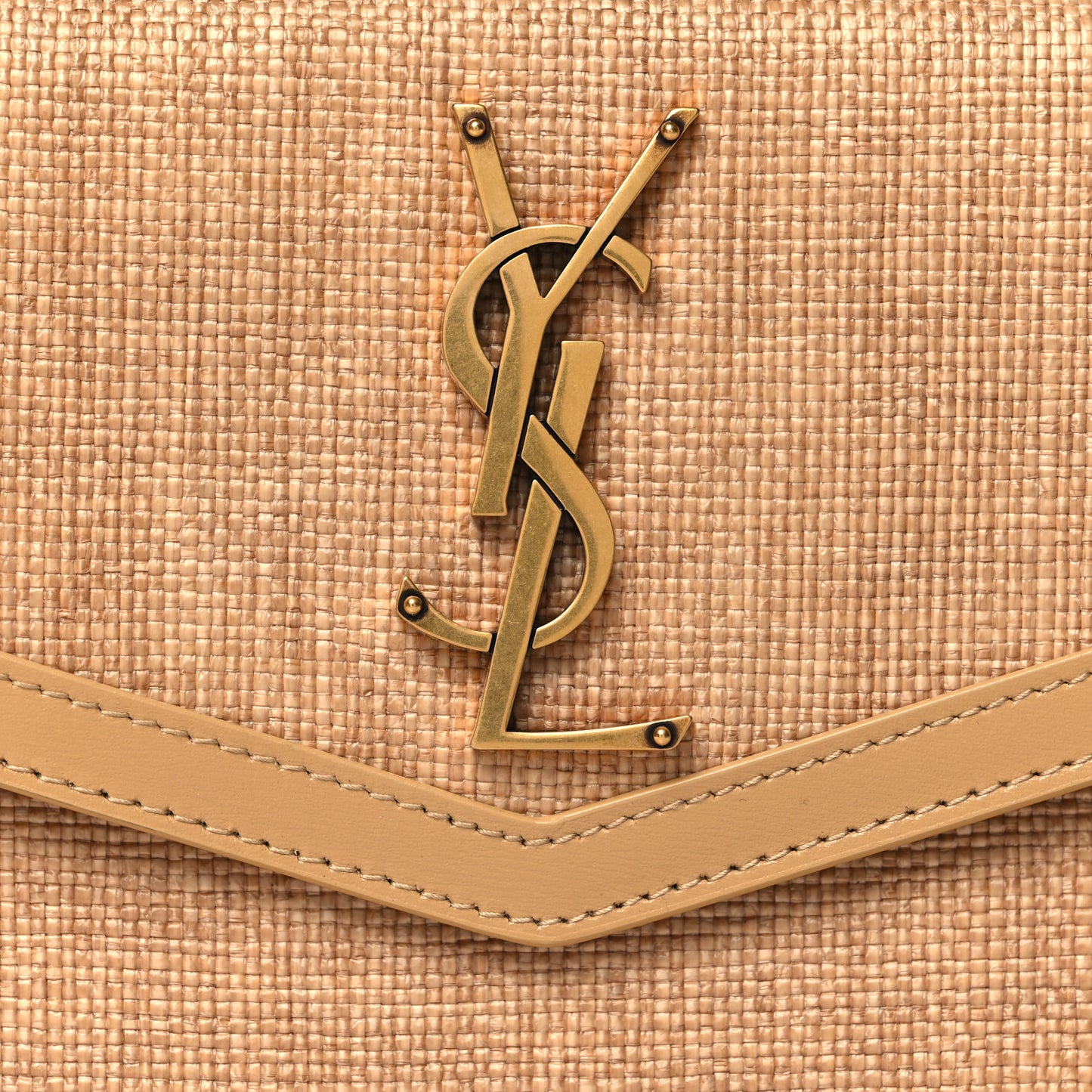 Micro Raffia Uptown Pouch Natural Hay Blush