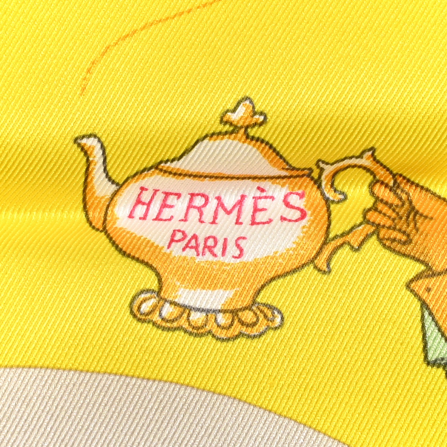 Silk Tea Time Scarf 70 Jaune Gris Perle