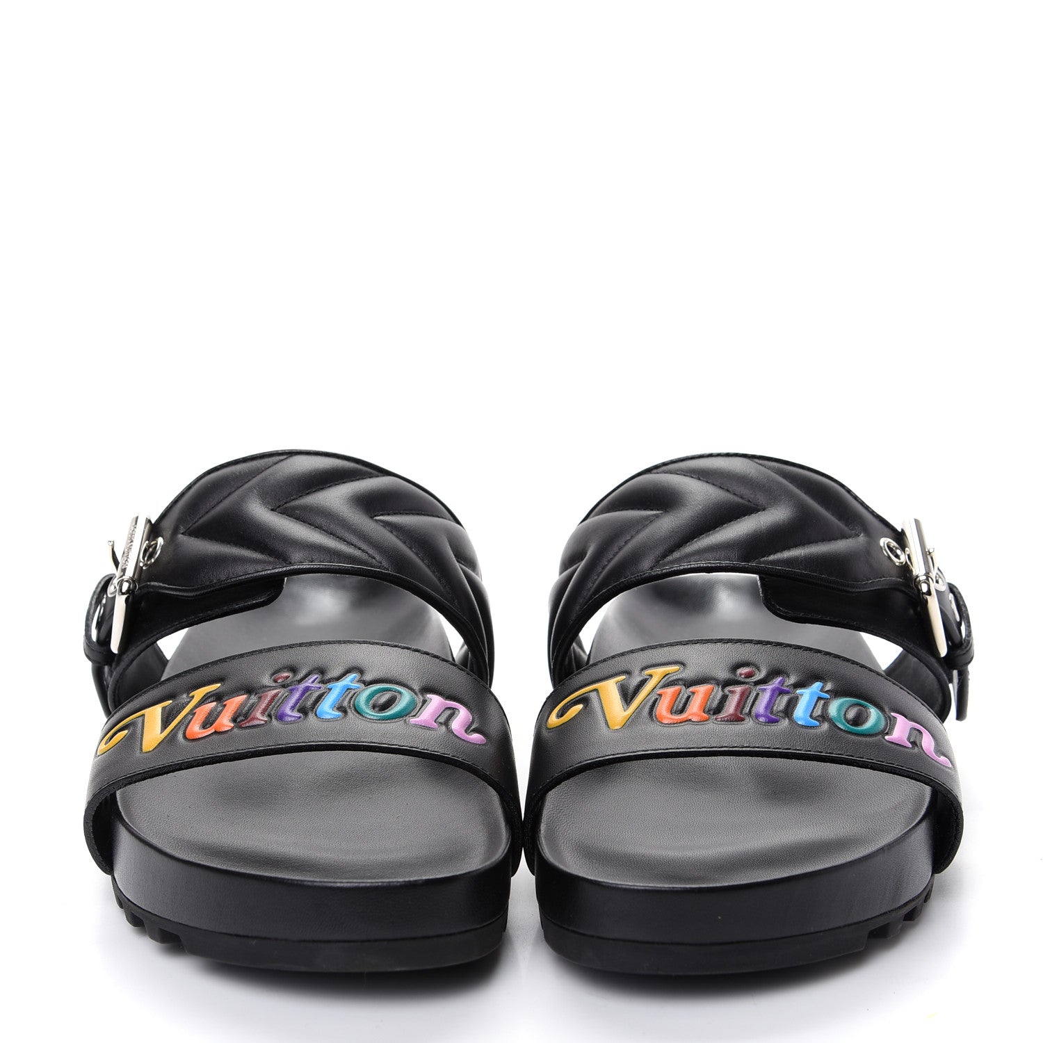 Louis Vuitton Calfskin New Wave Bom Dia Mule Sandals Black 38 2 of 10