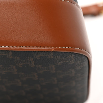 Celine Triomphe Canvas Calfskin Medium Bucket Bag Tan 13 of 13