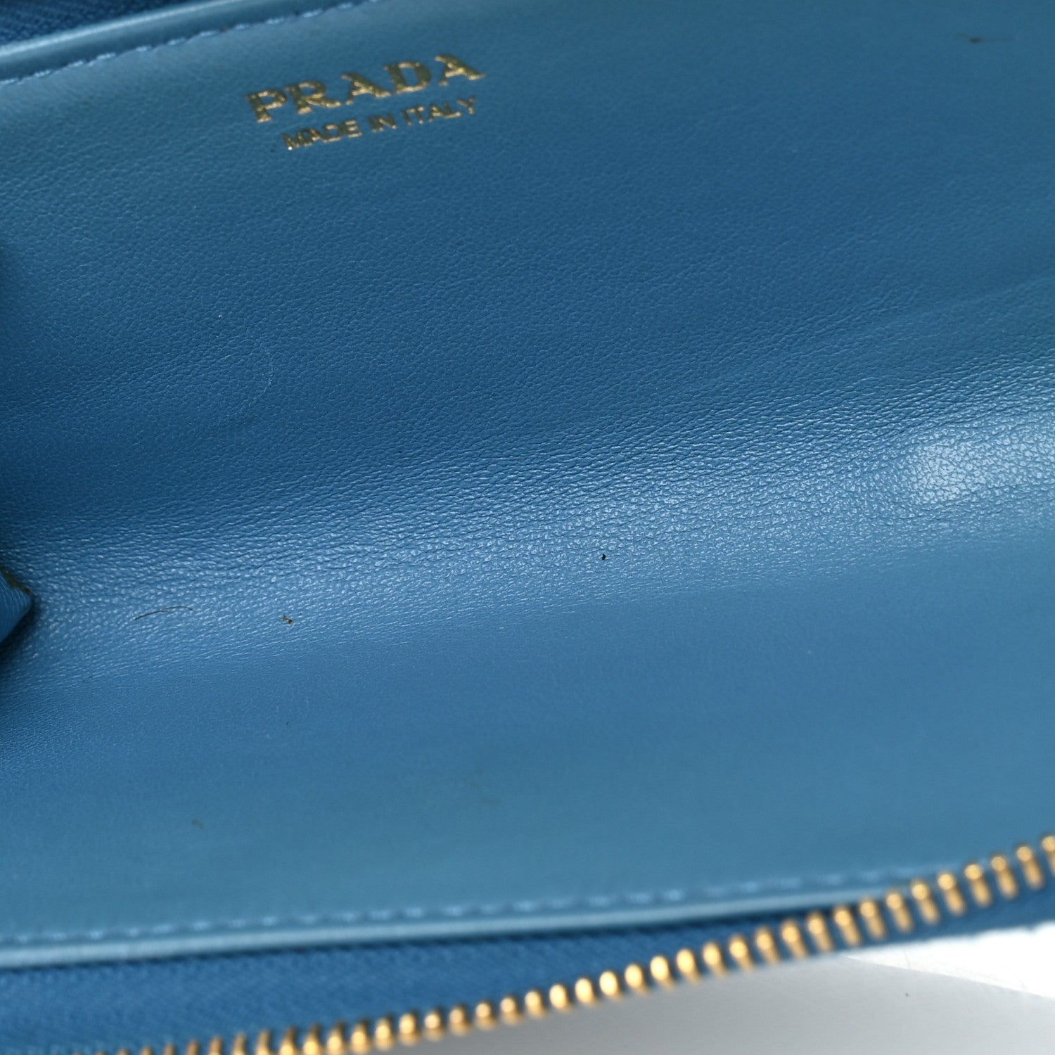 Prada Saffiano Metal Zip Around Key Holder Celeste 5 of 11