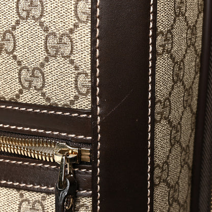 Gucci GG Supreme Monogram Selleria Calfskin Four Wheel Carry On Suitcase Beige Ebony Cocoa 14 of 14