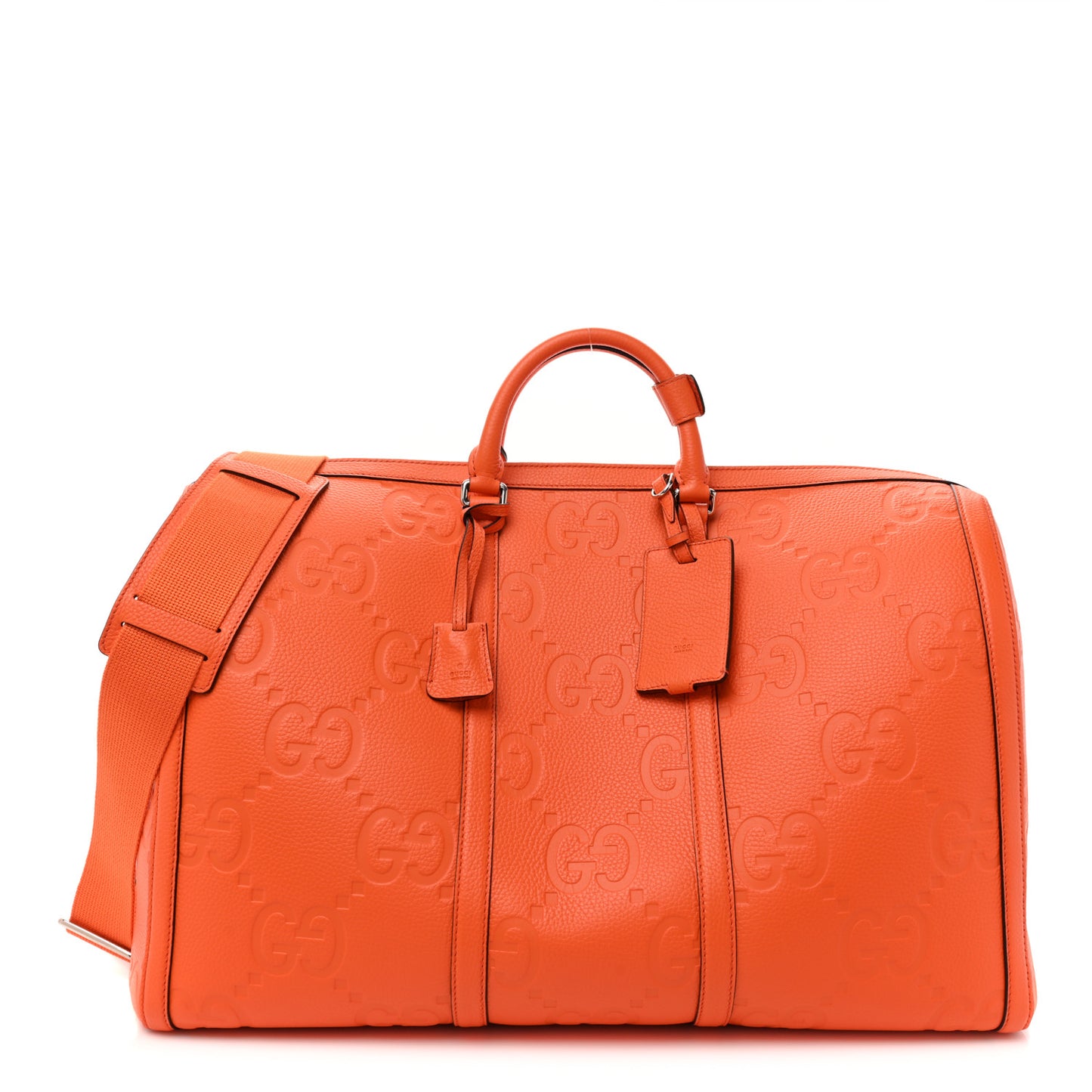 Piuma Calfskin Jumbo GG Embossed Large Duffle Bag Good Orange