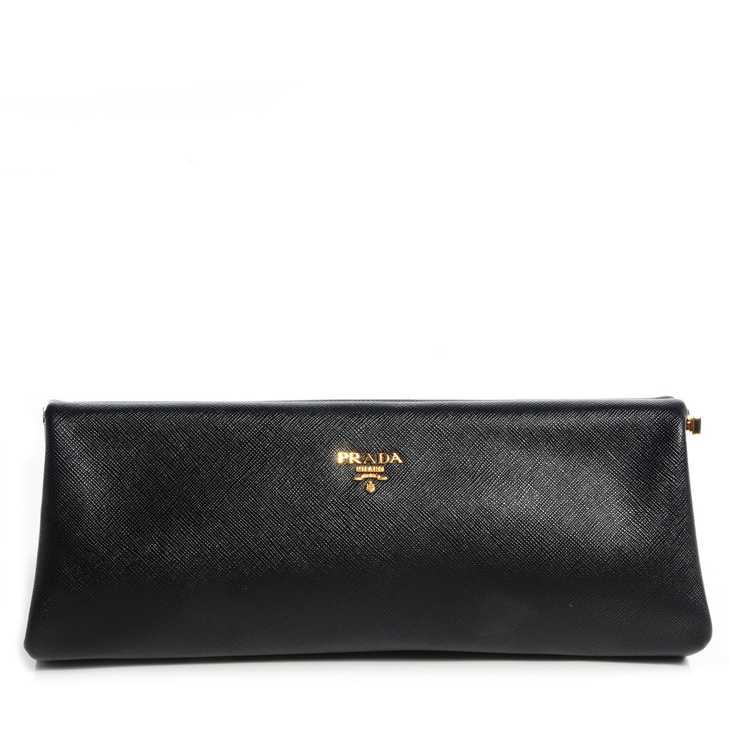 Saffiano East-West Frame Clutch Nero Black