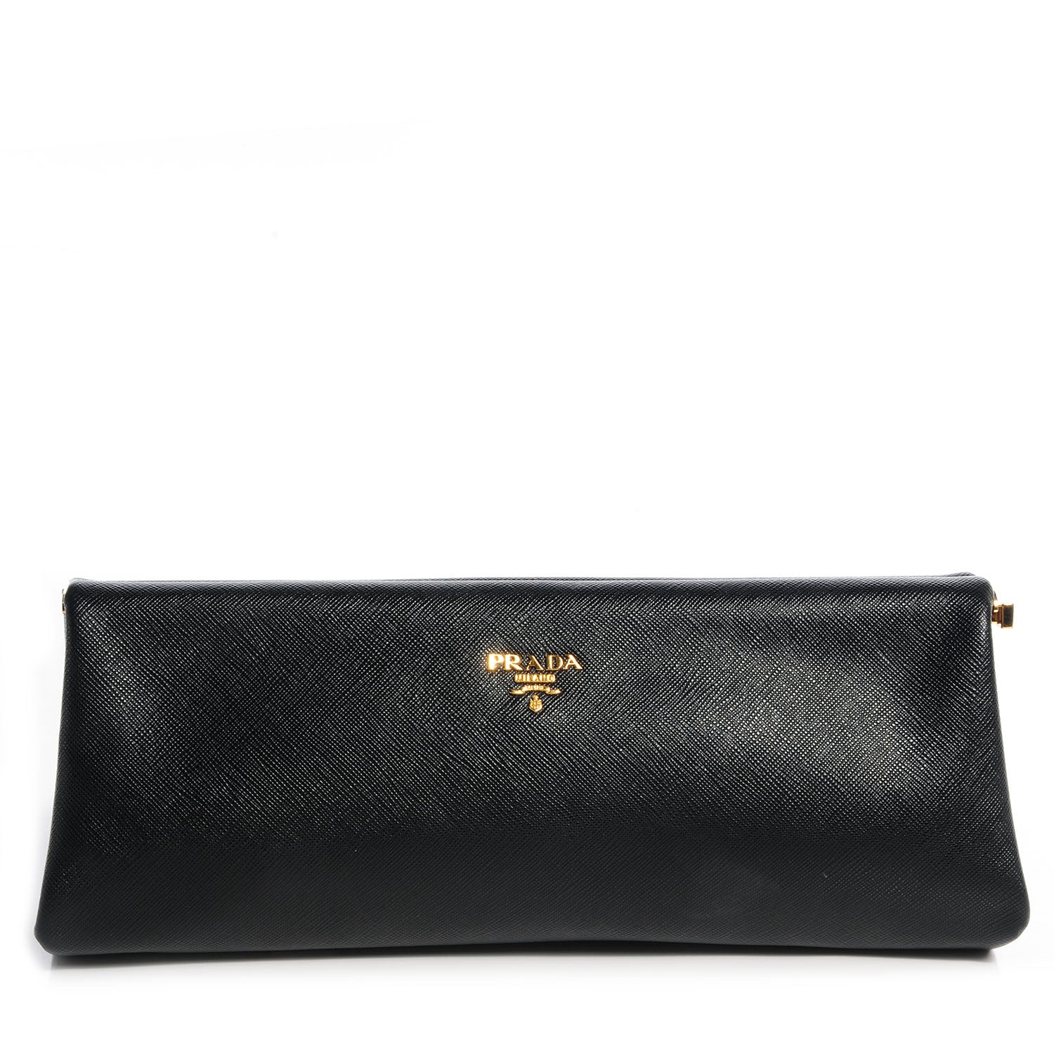 Prada Saffiano East-West Frame Clutch Nero Black 1 of 9