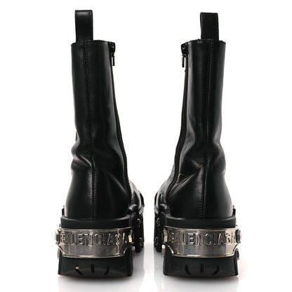 Balenciaga Calfskin Womens Bulldozer Metal Toe Lace Up Boots 37 Black 6 of 13