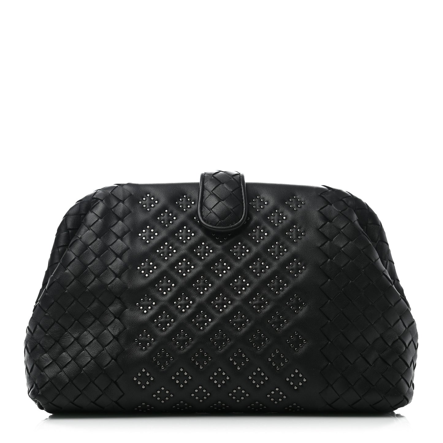 Nappa Intrecciato Studded The Lauren 1980 Clutch Black